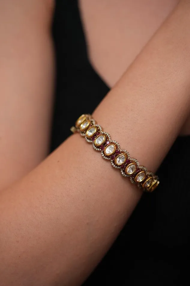 Bracelets Richie Polki Moissanite Uncut Diamond Indian Bangle Kada Attrangi Bracelets Richie Polki Moissanite Uncut Diamond Indian Bangle Kada Attrangi