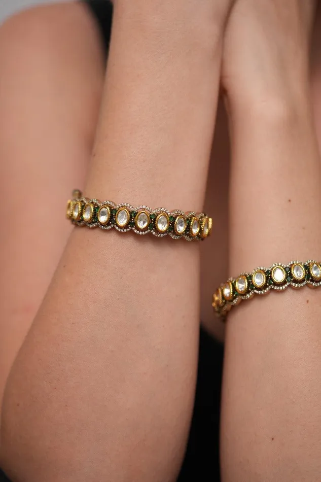 Bracelets Richie Polki Moissanite Uncut Diamond Indian Bangle Kada Attrangi Bracelets Richie Polki Moissanite Uncut Diamond Indian Bangle Kada Attrangi