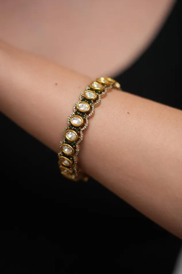 Bracelets Richie Polki Moissanite Uncut Diamond Indian Bangle Kada Attrangi Bracelets Richie Polki Moissanite Uncut Diamond Indian Bangle Kada Attrangi