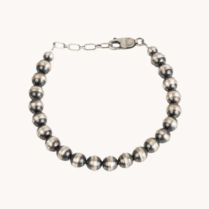 Bracelets Turquoise Skies Desert Blossom Grand Silver Pearls Bracelet 7mm