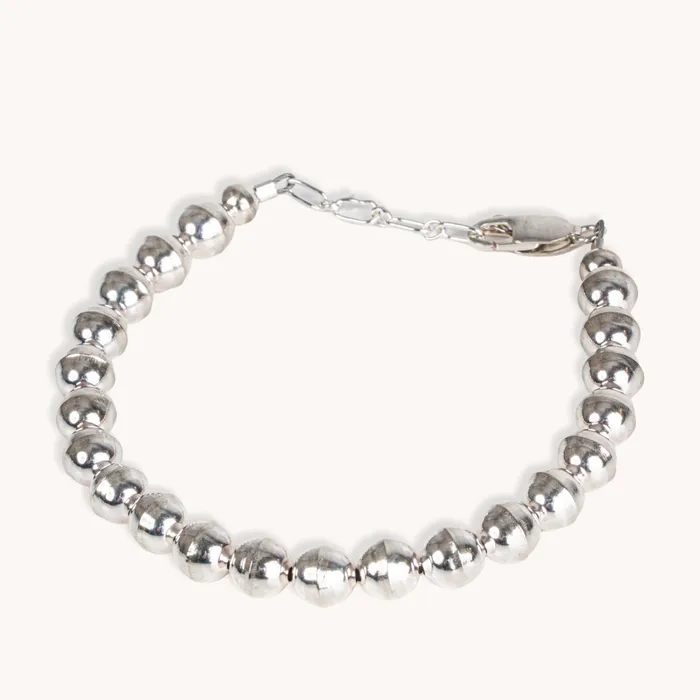 Bracelets Turquoise Skies Desert Blossom Grand Silver Pearls Bracelet 7mm