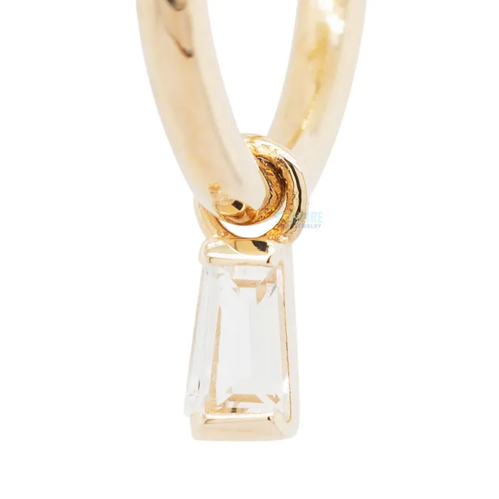 Buddha Jewelry Organics Earrings La Madeleine Charm in Gold with White Topaz