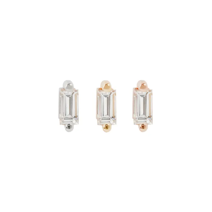 Buddha Jewelry Organics Earrings threadless Paris End in Gold with Diamond