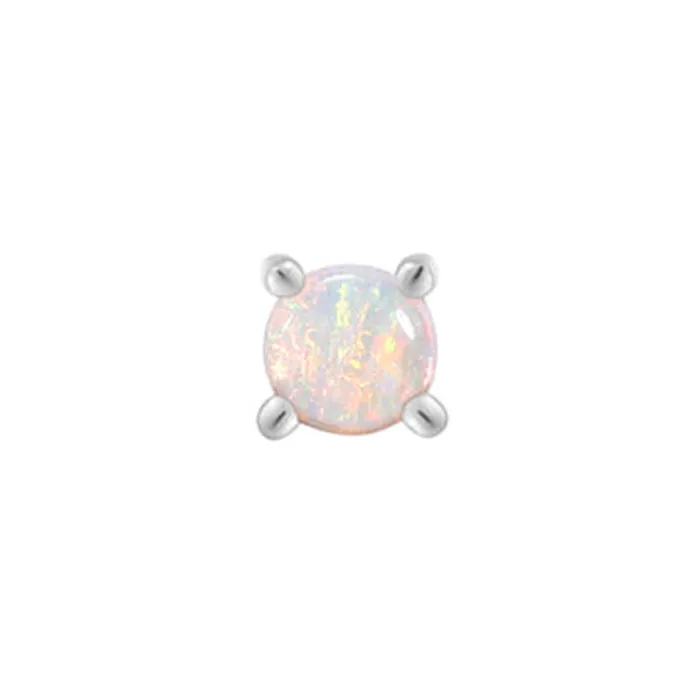 Buddha Jewelry Organics Earrings threadless ProngSet Genuine Opal End in Gold