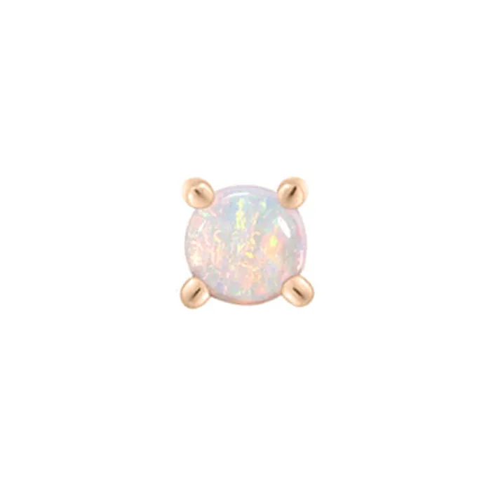 Buddha Jewelry Organics Earrings threadless ProngSet Genuine Opal End in Gold