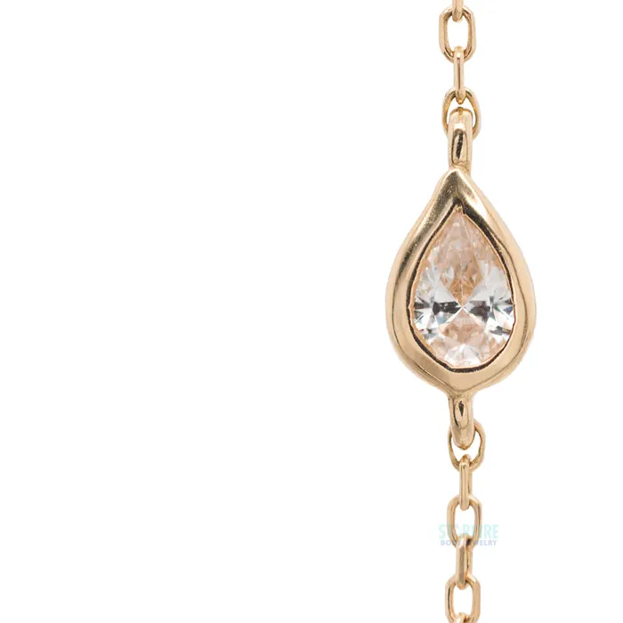 Buddha Jewelry Organics Necklaces Teardrop Cable Chain Attachment in Gold with CZ