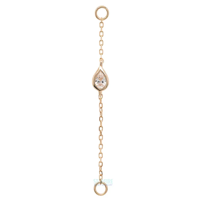 Buddha Jewelry Organics Necklaces Teardrop Cable Chain Attachment in Gold with CZ