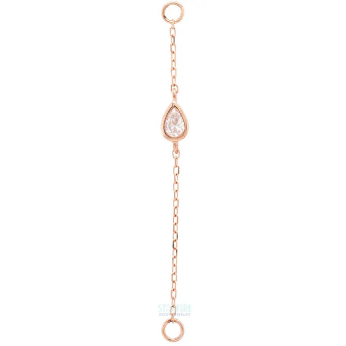 Buddha Jewelry Organics Necklaces Teardrop Cable Chain Attachment in Gold with CZ