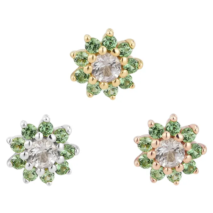 Buddha Jewelry Organics Necklaces threadless Eloise End in Gold with Tsavorite White Topaz