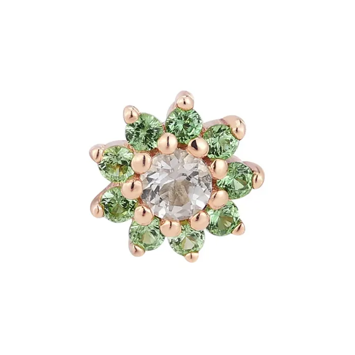 Buddha Jewelry Organics Necklaces threadless Eloise End in Gold with Tsavorite White Topaz