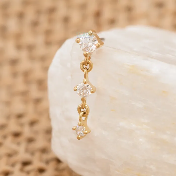 Buddha Jewelry Organics Necklaces threadless Kiera Chain End in Gold with CZs