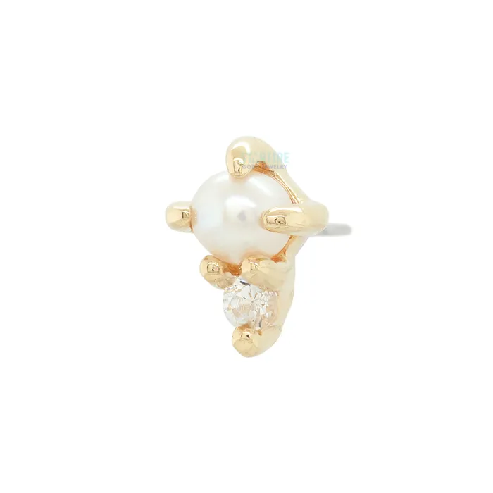 Buddha Jewelry Organics Necklaces threadless The Light End in Gold with Pearl Buddha Jewelry Organics Necklaces threadless The Light End in Gold with Pearl