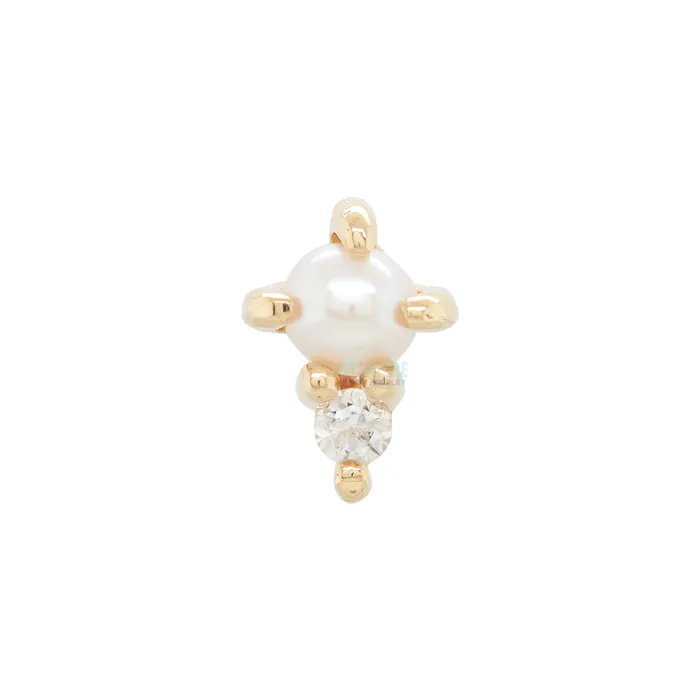 Buddha Jewelry Organics Necklaces threadless The Light End in Gold with Pearl