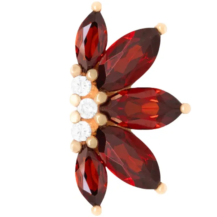 Buddha Jewelry Organics Necklaces threadless Valentina End in Gold with Garnet CZs