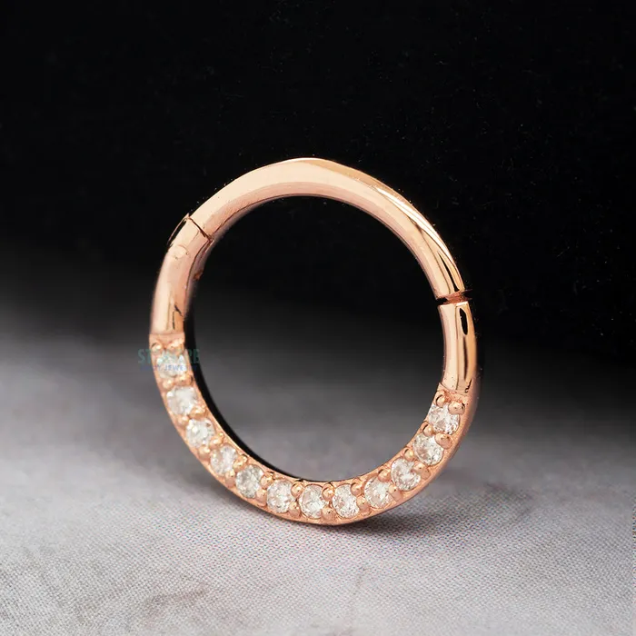 Buddha Jewelry Organics Rings Dia Hinge Ring Clicker in Gold with Diamonds