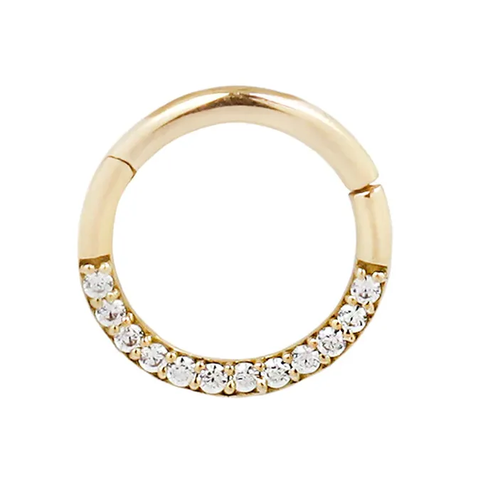 Buddha Jewelry Organics Rings Dia Hinge Ring Clicker in Gold with Diamonds