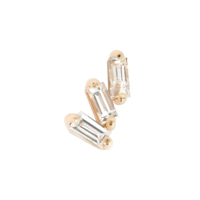 Buddha Jewelry Organics threadless Staxx End in Gold with White Topaz Necklaces