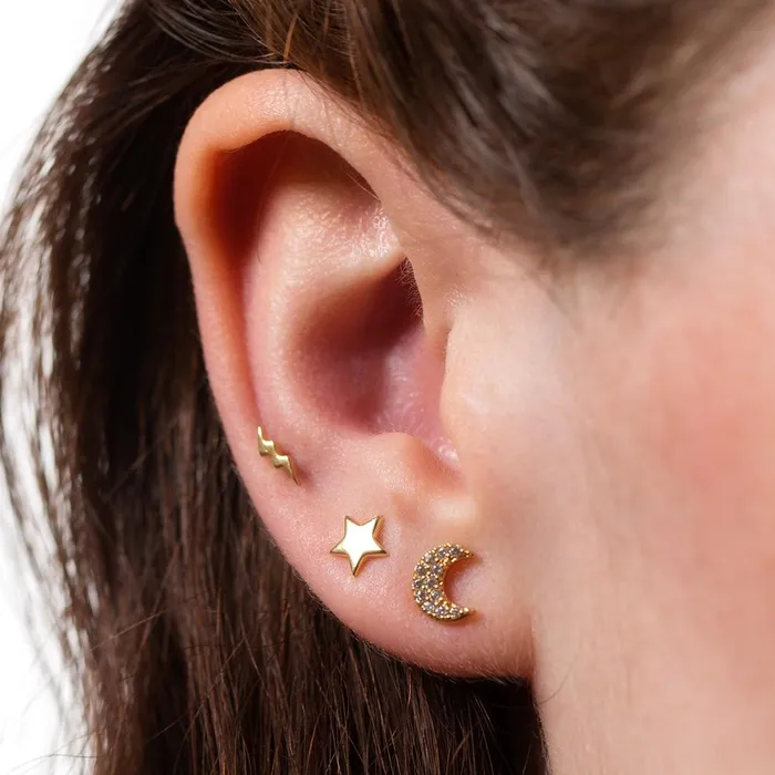 Celestial Set of 3 Single Stud Earrings Scream Pretty Earrings Celestial Set of 3 Single Stud Earrings Scream Pretty Earrings
