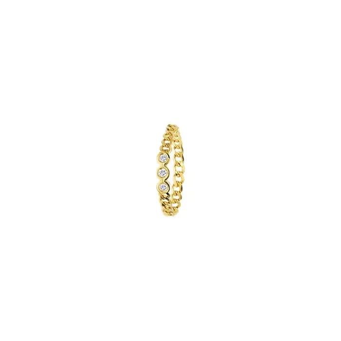 Chain Link Ring with Diamonds Alexis Jae Rings