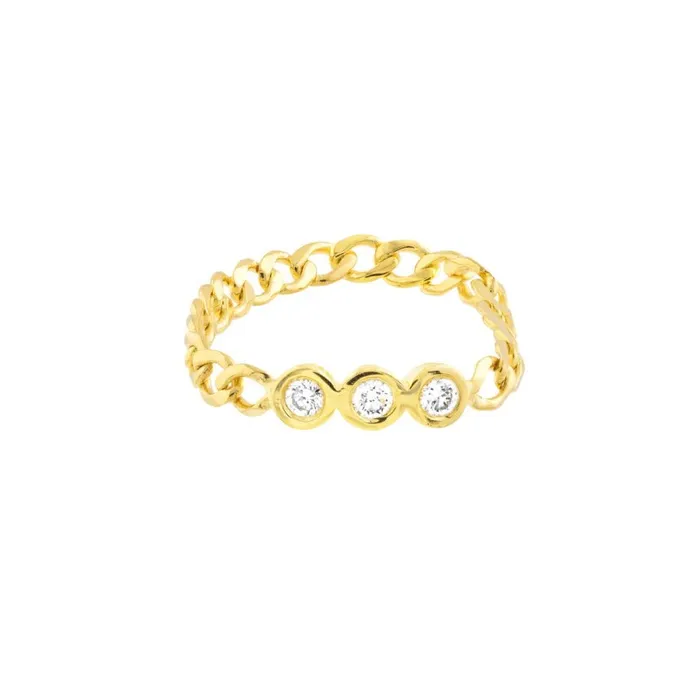 Chain Link Ring with Diamonds Alexis Jae Rings