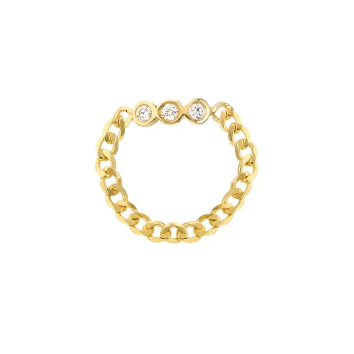Chain Link Ring with Diamonds Alexis Jae Rings