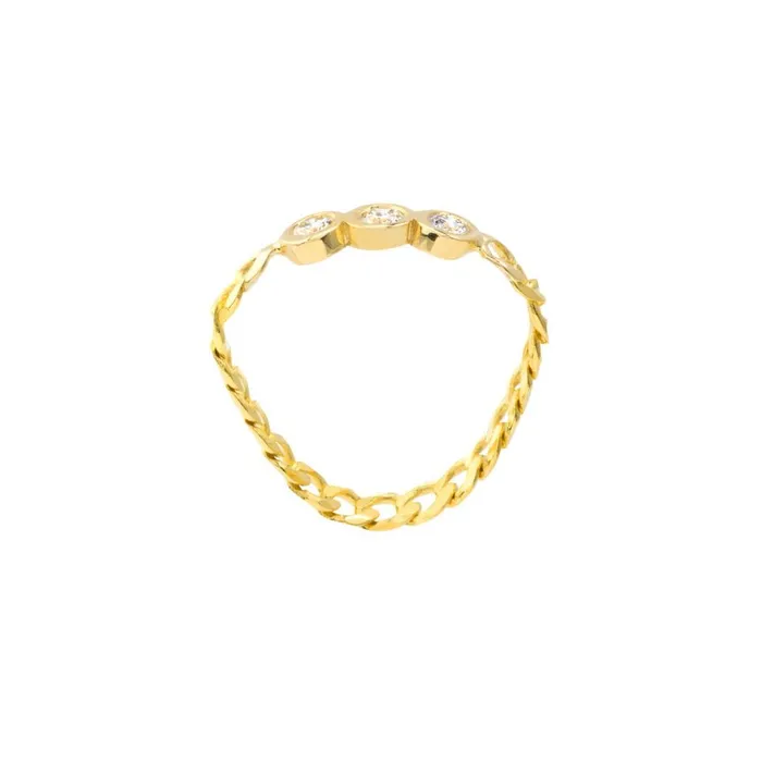 Chain Link Ring with Diamonds Alexis Jae Rings