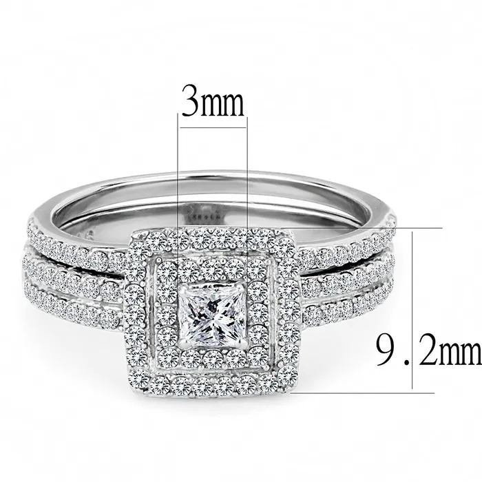 CJ064 Wholesale Womens Stainless Steel AAA Grade Cubic Zirconia Clear Square Cut Engagement Ring Set Green Rings CJ064 Wholesale Womens Stainless Steel AAA Grade Cubic Zirconia Clear Square Cut Engagement Ring Set Green Rings