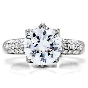 CJ152TK Wholesale Stainless Steel Clear Cubic Zirconia Pave Set Ring Green Rings