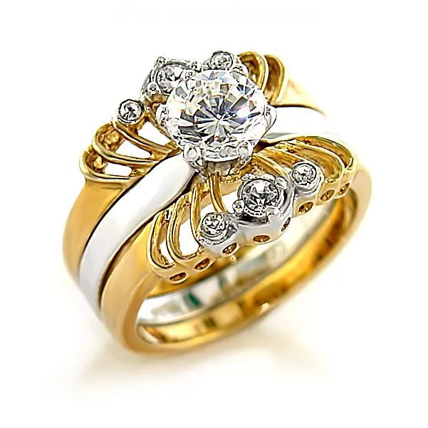 CJ5897OS Wholesale Two Tone Cubic Zirconia Wedding Set 14 Carat Size Green Rings CJ5897OS Wholesale Two Tone Cubic Zirconia Wedding Set 14 Carat Size Green Rings