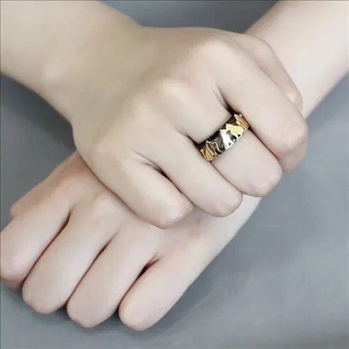 CJE3609 Wholesale Womens Stainless Steel IP Gold IP Black Cat Ring Green Rings CJE3609 Wholesale Womens Stainless Steel IP Gold IP Black Cat Ring Green Rings