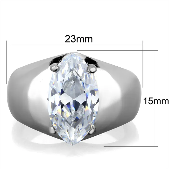 CJG2713 Radiant Marquise Crystal Stainless Steel Ring Green Rings CJG2713 Radiant Marquise Crystal Stainless Steel Ring Green Rings