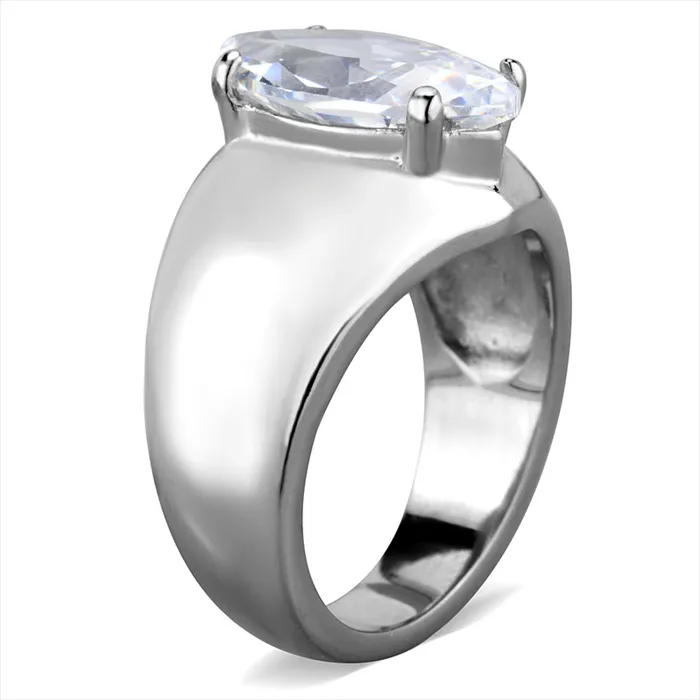 CJG2713 Radiant Marquise Crystal Stainless Steel Ring Green Rings CJG2713 Radiant Marquise Crystal Stainless Steel Ring Green Rings