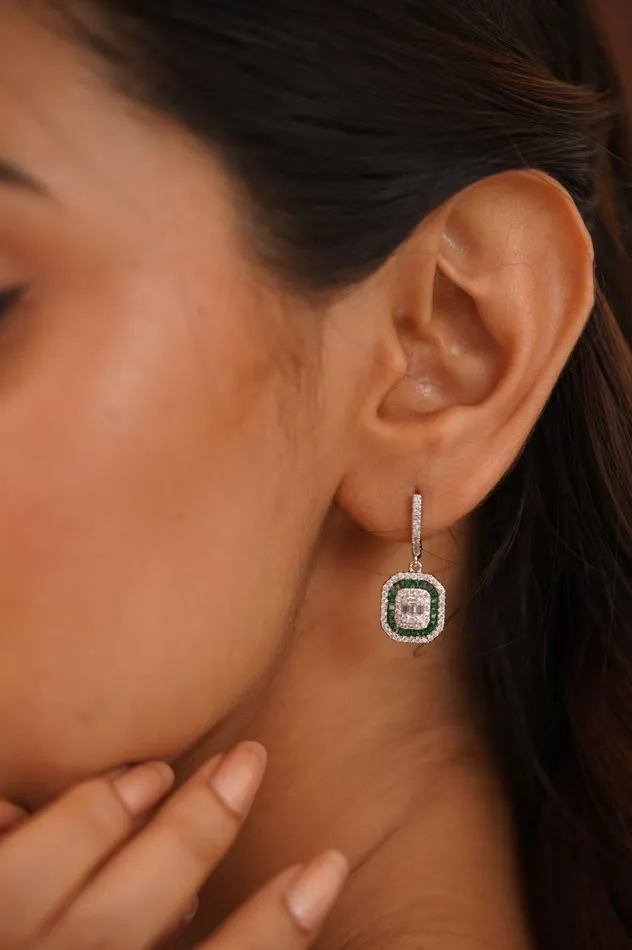Coloured Illusion Setting Bali Attrangi Earrings