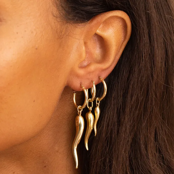 Cup and Saucer 14k Gold Charm Vintage Earrings