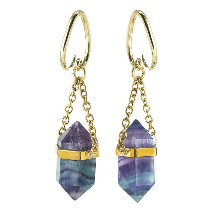 Diablo Organics Earrings Fluorite Crystal Hangers