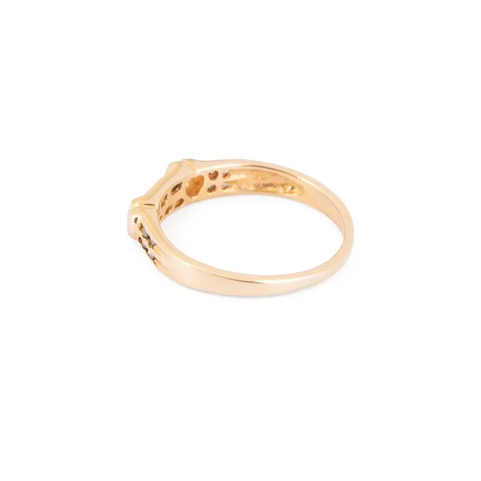 Diamond and 14k Gold Heart Band Ring Vintage Rings