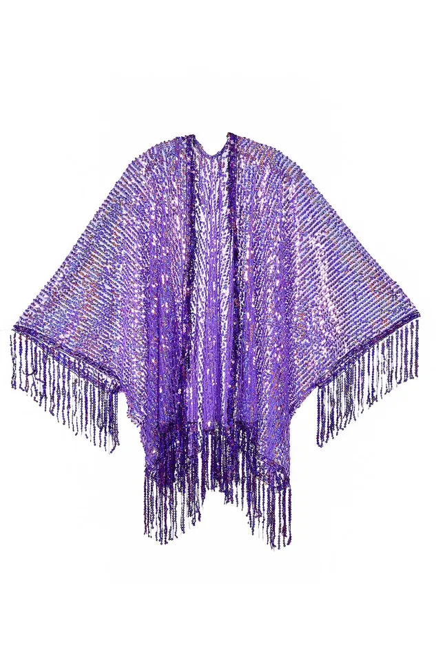 Disco Sequin Tassel Kimono Purple Holographic lumishopusa Earrings