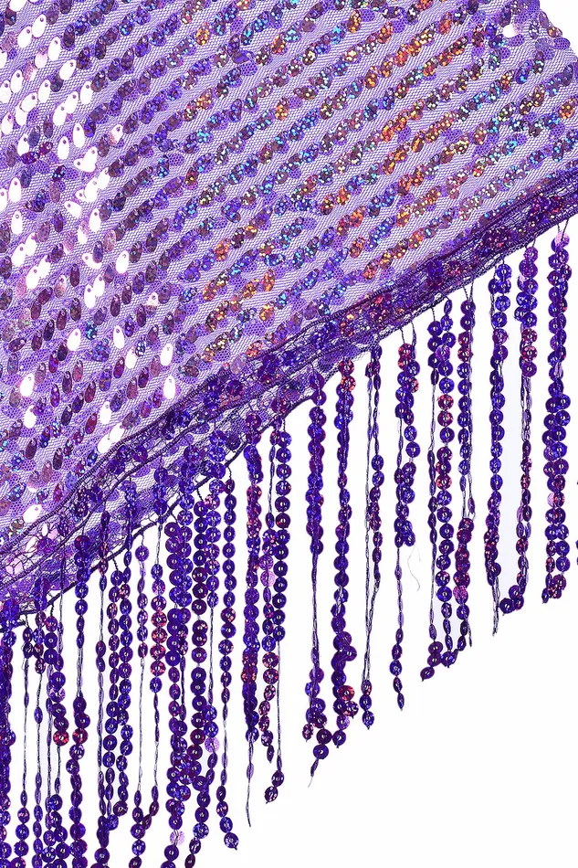 Disco Sequin Tassel Kimono Purple Holographic lumishopusa Earrings