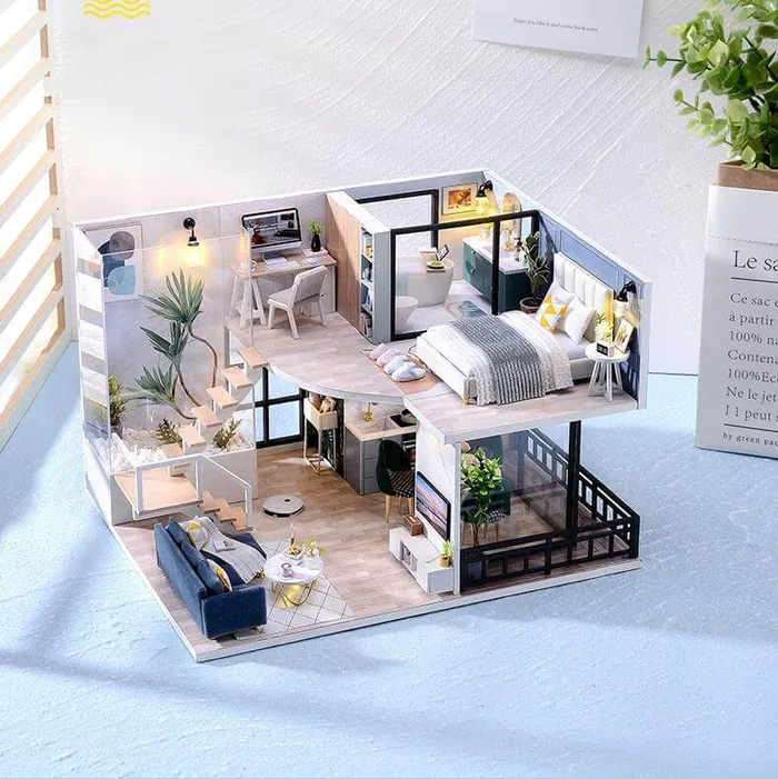 DIY Mini House Handmade Assembling Model worldnetgifts Earrings