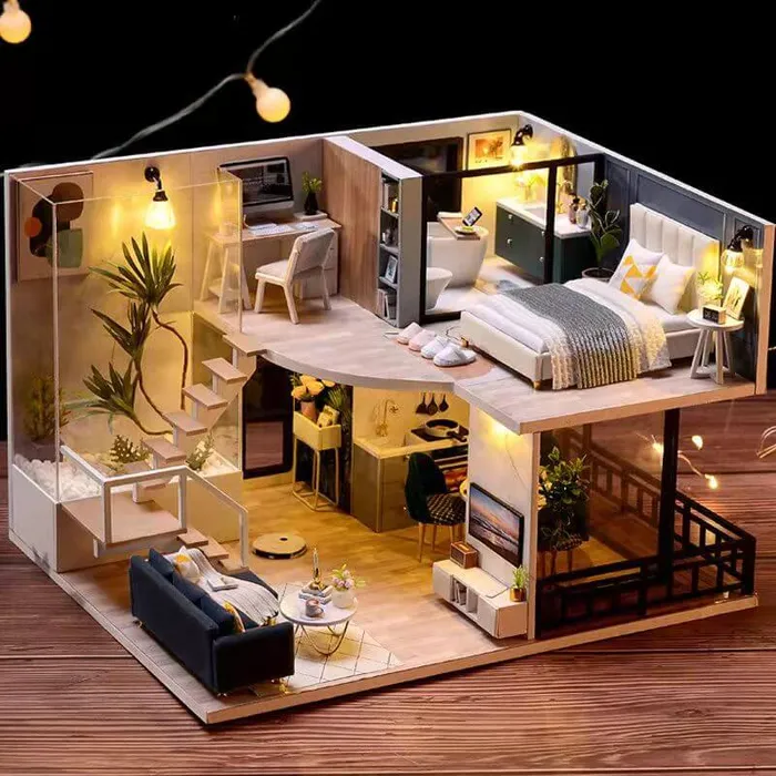 DIY Mini House Handmade Assembling Model worldnetgifts Earrings