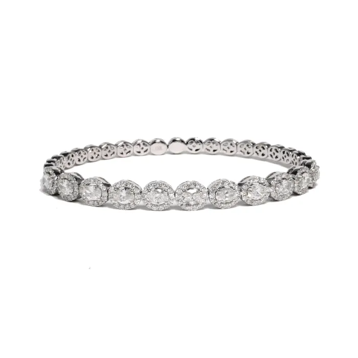 Donald Haack Diamonds Bracelets Oval Diamond Halo Bangle 324ctw