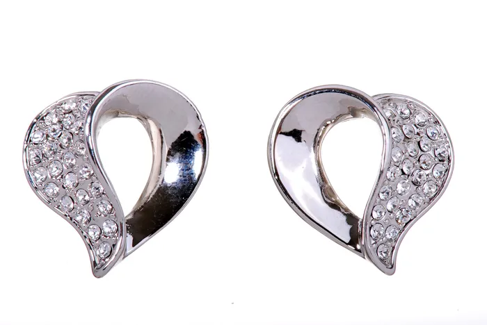 E7132 Cascading Loop Rhodium Plated Swarovski Elements Crystal Earring Red Earrings