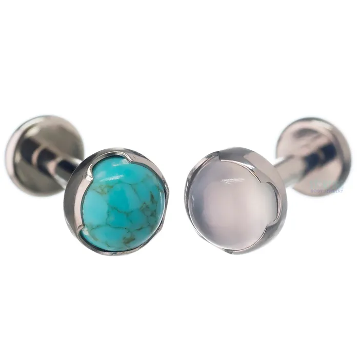 Earrings Anatometal 5mm ProngSet Natural Stone Cabochon on Flatback