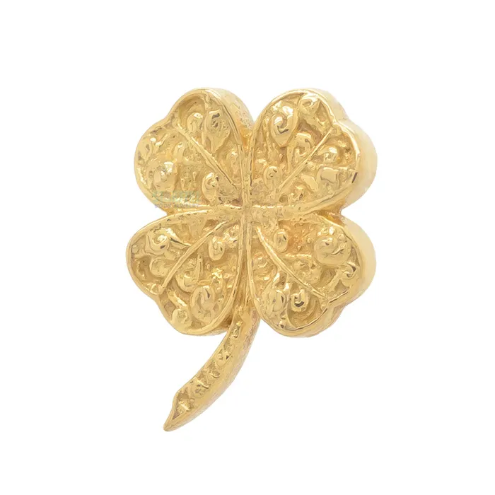 Earrings Anatometal threadless Shamrock End in Gold