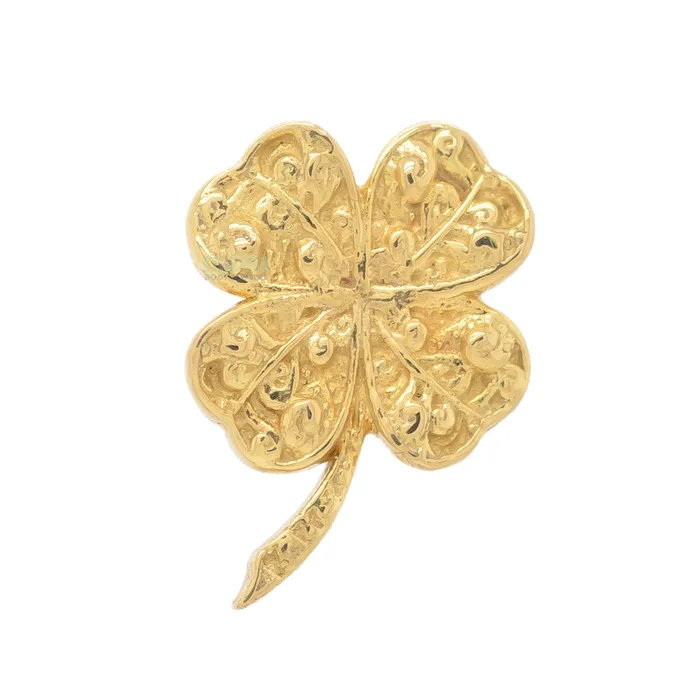 Earrings Anatometal threadless Shamrock End in Gold