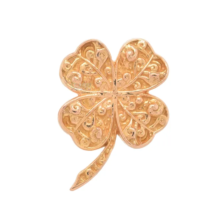 Earrings Anatometal threadless Shamrock End in Gold