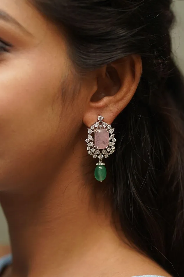Earrings attrangi Rose Quartz Mid Sized Earrings