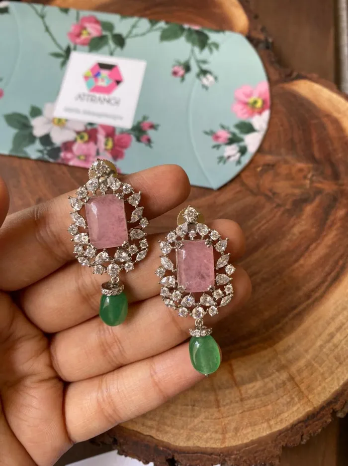 Earrings attrangi Rose Quartz Mid Sized Earrings