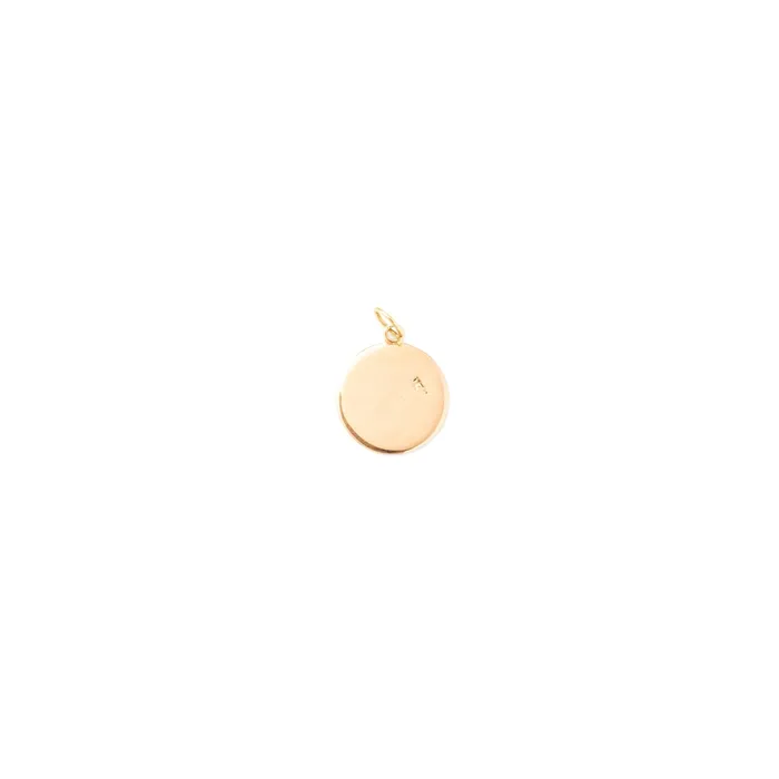 Earrings Blue Enamel H and 14K Gold Charm Antique