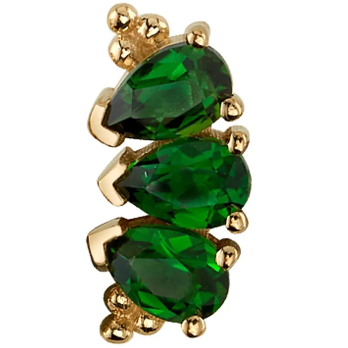 Earrings Body Vision BVLA 3 Gem Pear Panaraya Threaded End in Gold with Emeralds Earrings Body Vision BVLA 3 Gem Pear Panaraya Threaded End in Gold with Emeralds